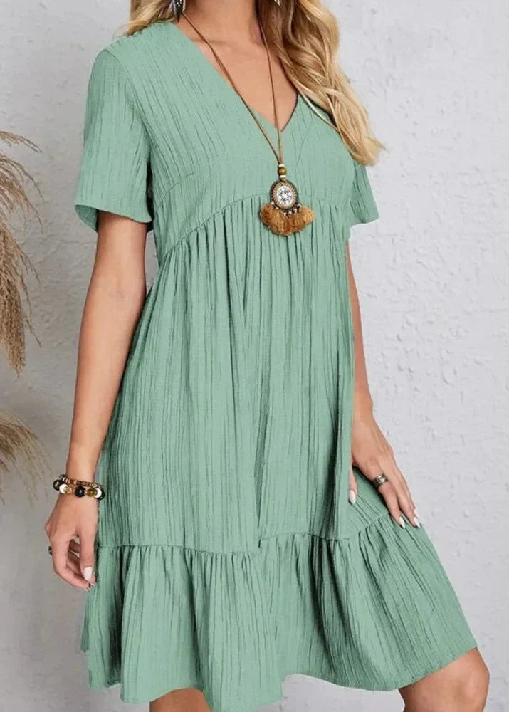 Flavia - Vestido con capa fluida