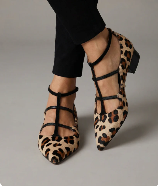 Georgina - Zapatos de tacón elegantes con estampado de leopardo