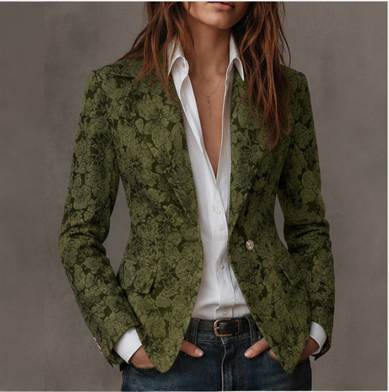 Rhoswen - Americana de jacquard entallada