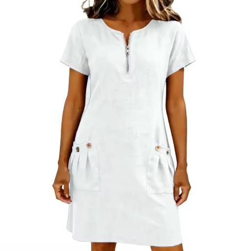 Adelise - Vestido veraniego con escote en pico y tacto suave
