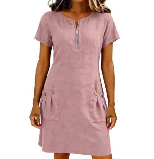 Adelise - Vestido veraniego con escote en pico y tacto suave