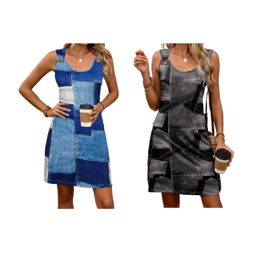 Havilah - Vestido efecto denim y tacto suave