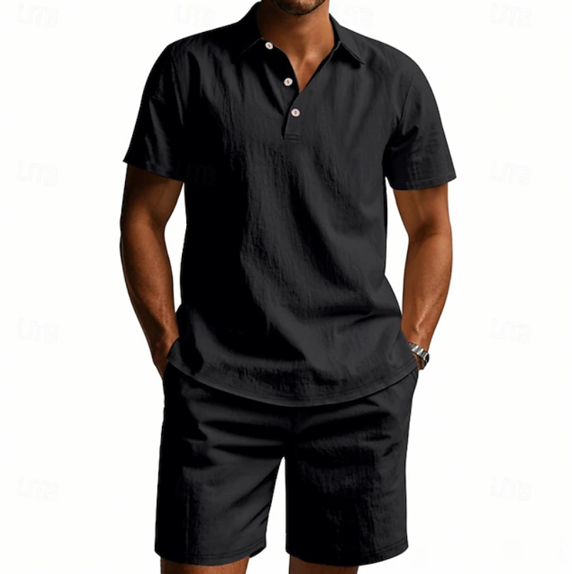 Gervase - Conjunto de polo y shorts transpirables