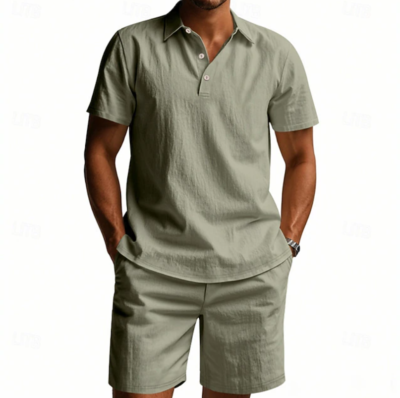 Gervase - Conjunto de polo y shorts transpirables
