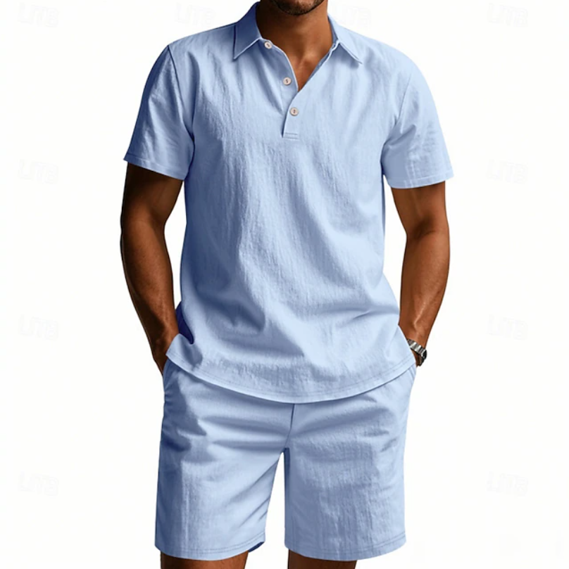 Gervase - Conjunto de polo y shorts transpirables