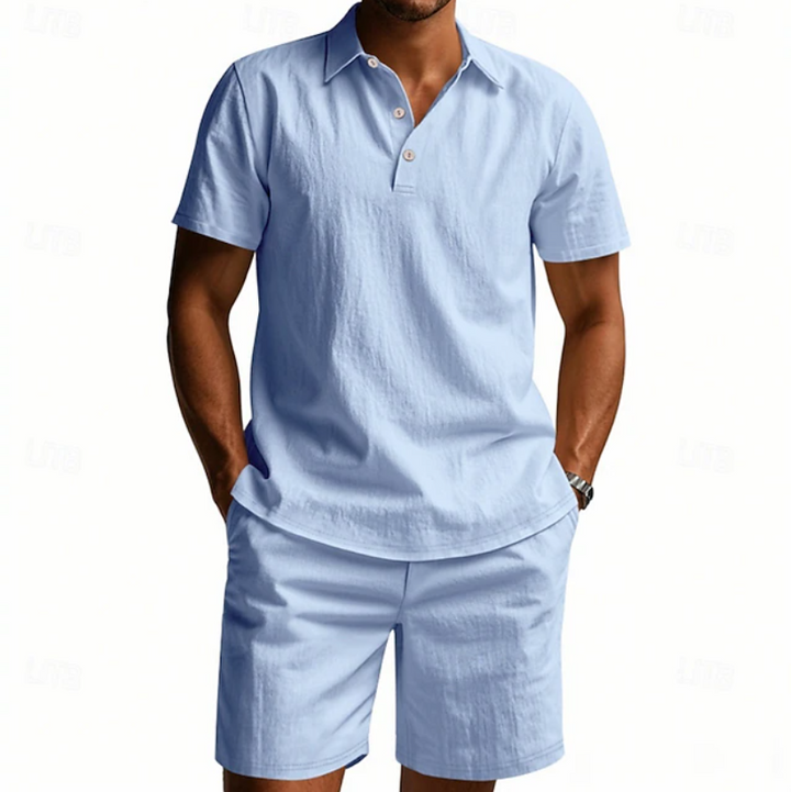 Gervase - Conjunto de polo y shorts transpirables