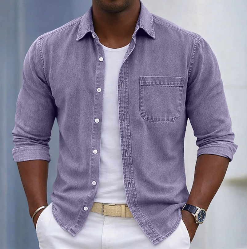 Cromwell - Camisa de manga larga de tacto suave