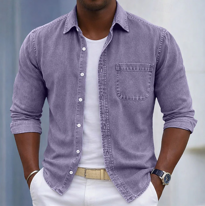 Cromwell - Camisa de manga larga de tacto suave
