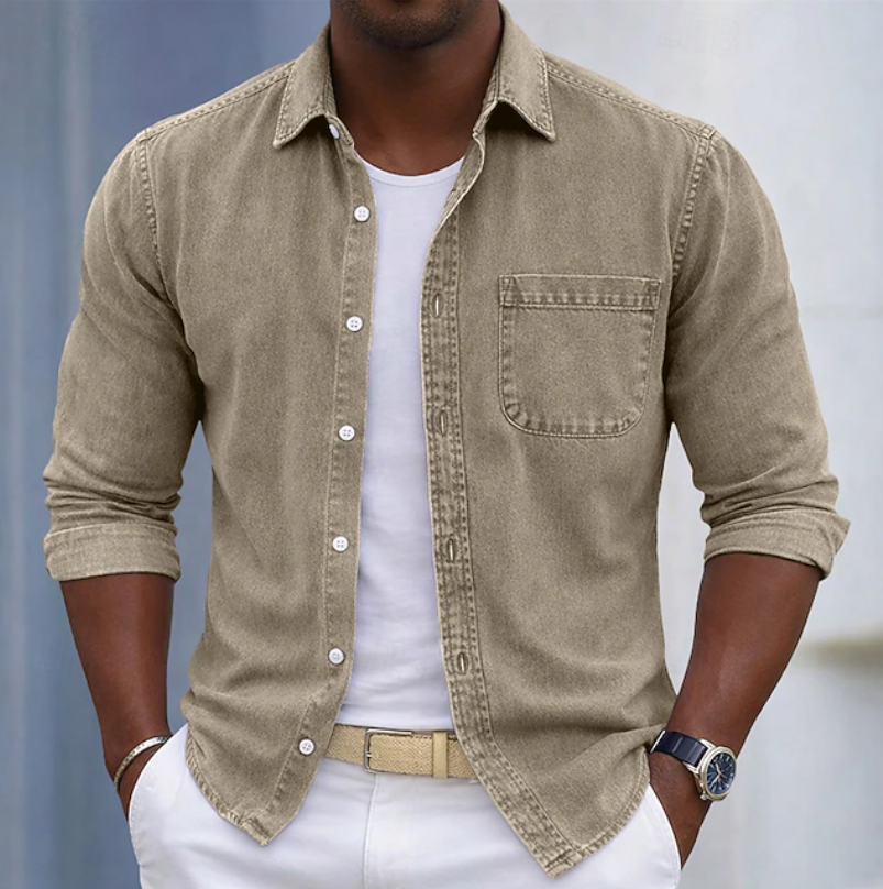 Cromwell - Camisa de manga larga de tacto suave