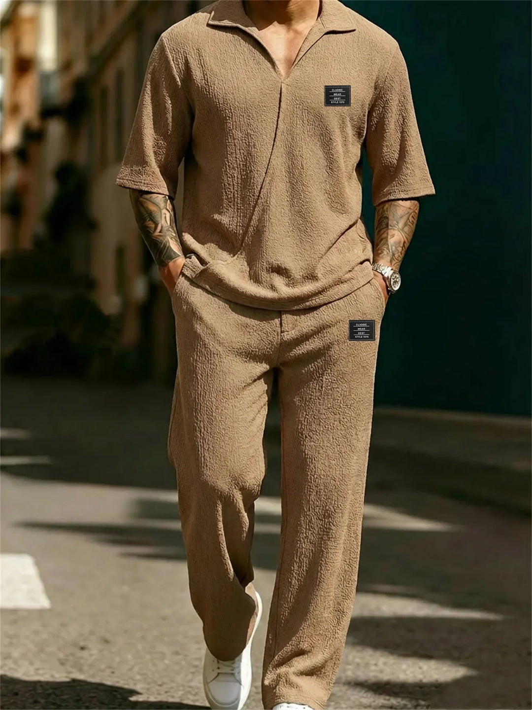 Ansel - Conjunto de dos piezas de tacto suave para hombre