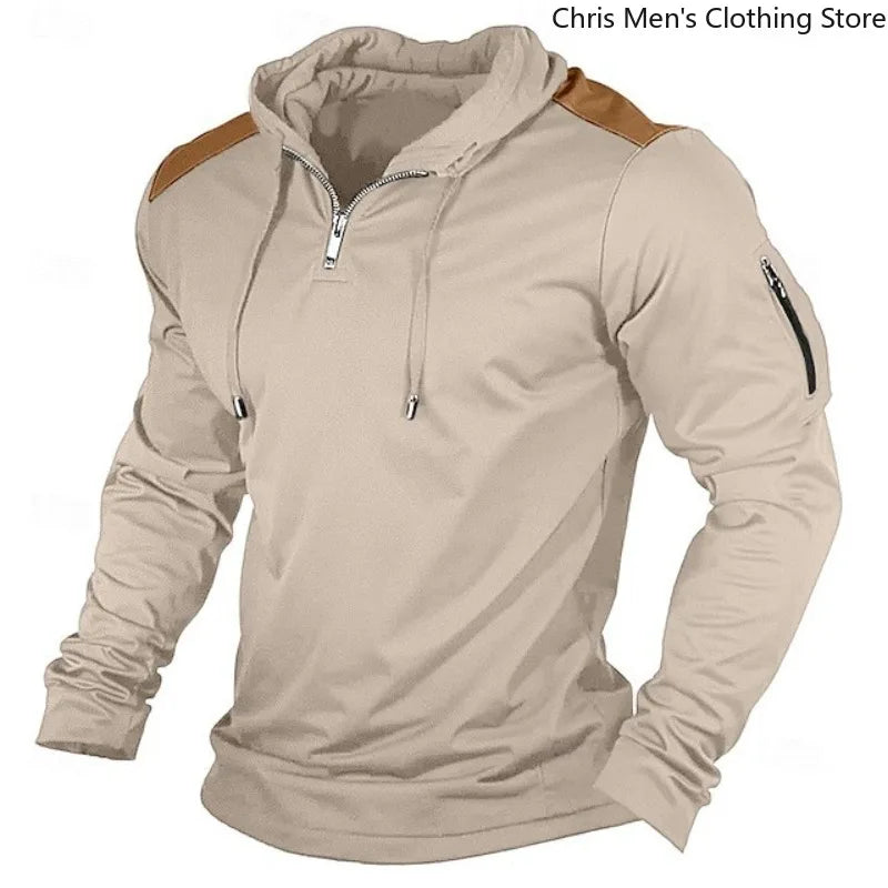 Carter - Sudadera de media cremallera con hombros contrastados