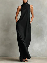 Orietta - Vestido largo sin mangas de cuello alto