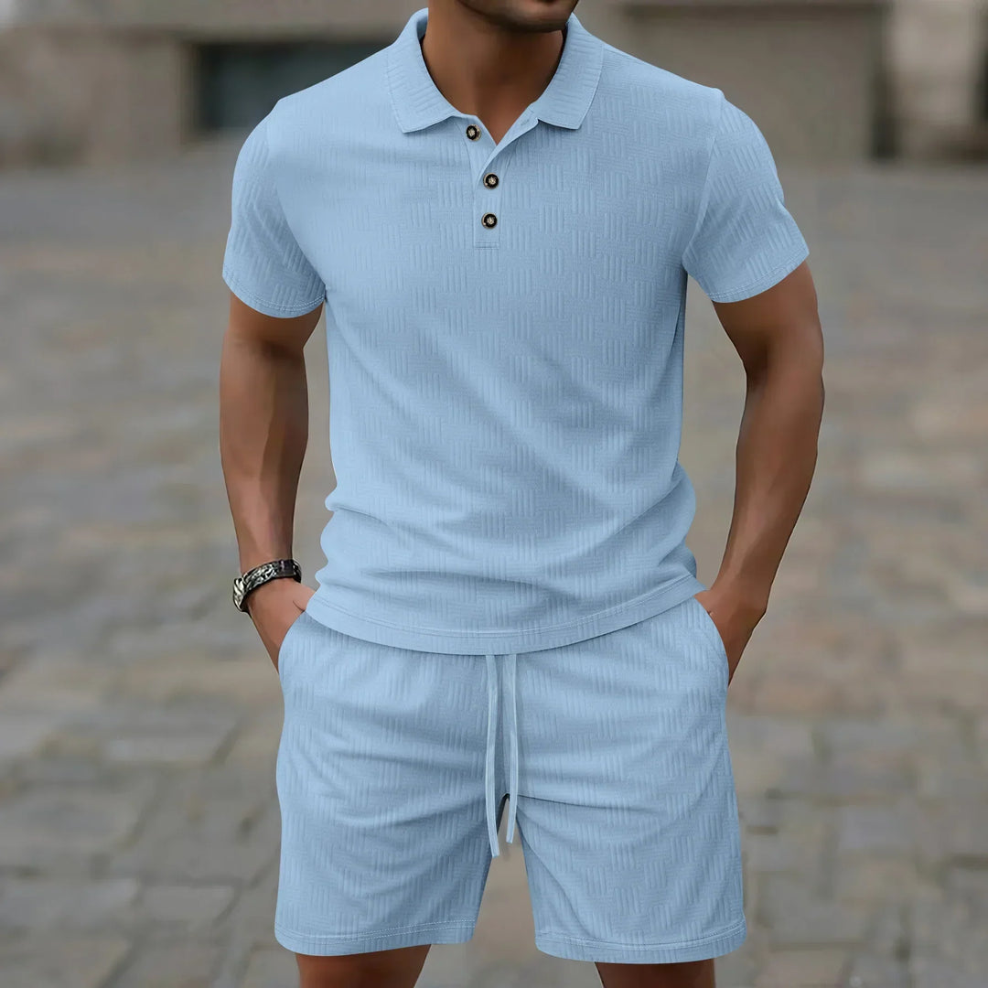 Pryce - Conjunto de polo y pantalón corto ligero para hombre