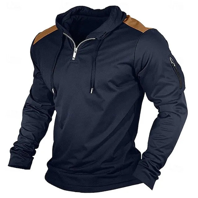 Carter - Sudadera de media cremallera con hombros contrastados