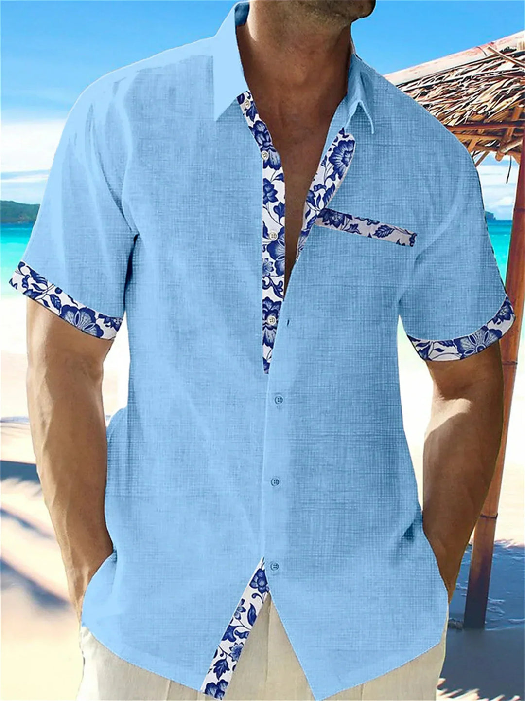 Eastcott - Camisa de verano informal con estampado étnico