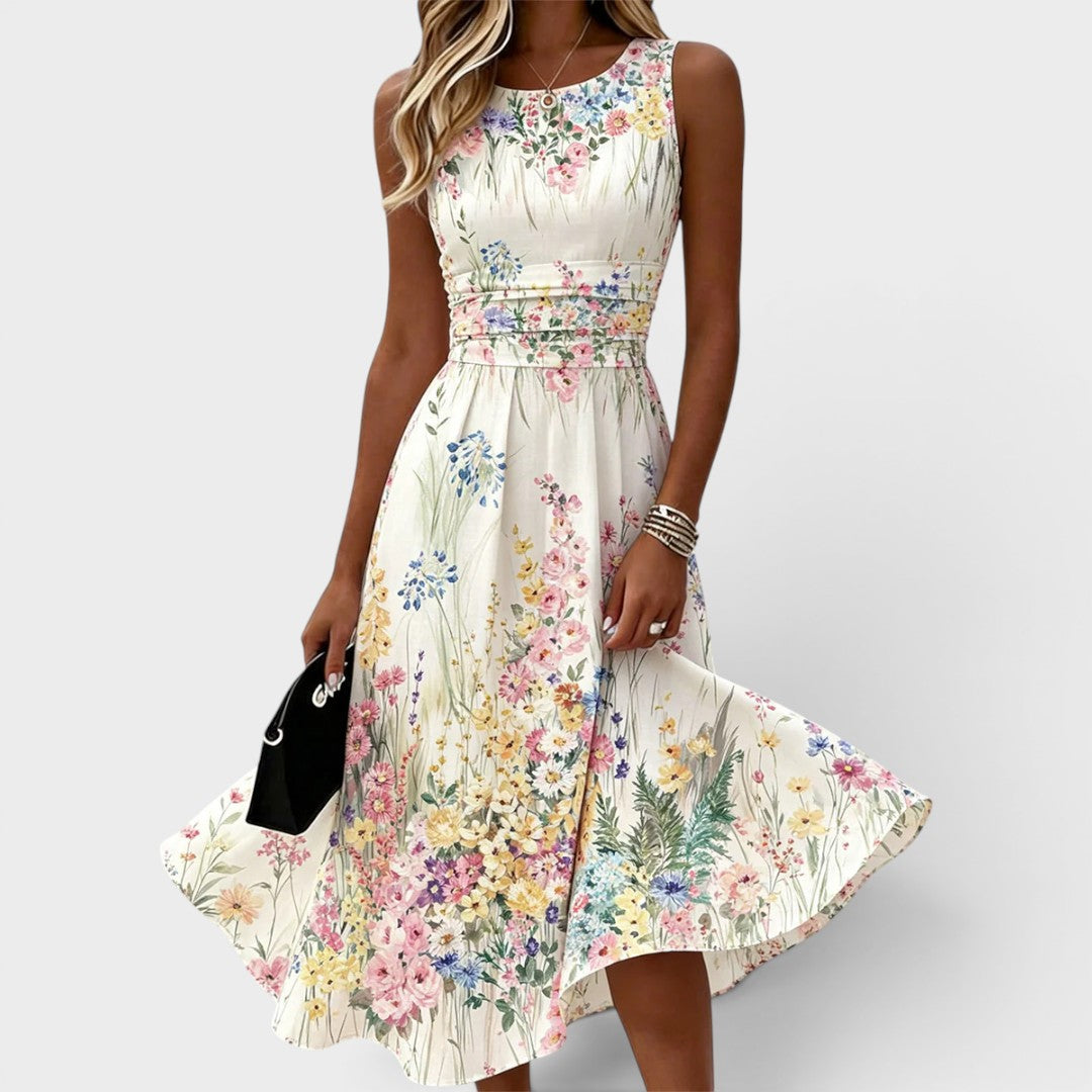 Inara - Vestido midi de tacto suave con estampado floral