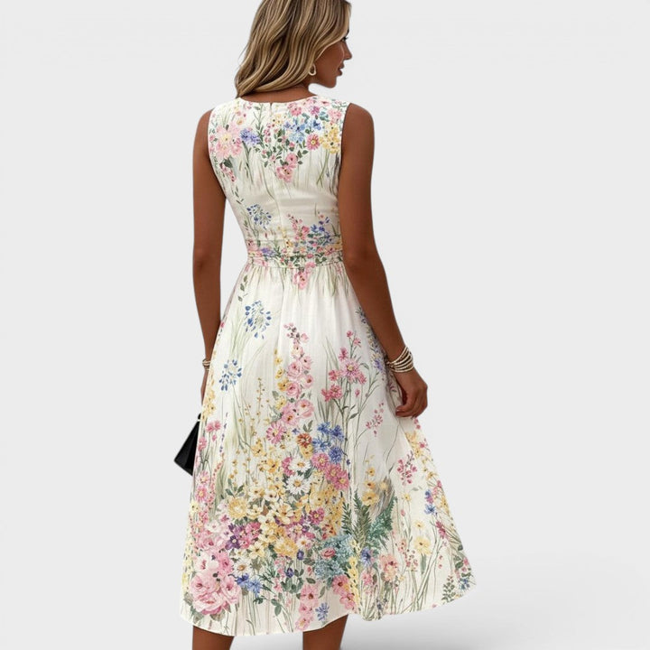 Inara - Vestido midi de tacto suave con estampado floral