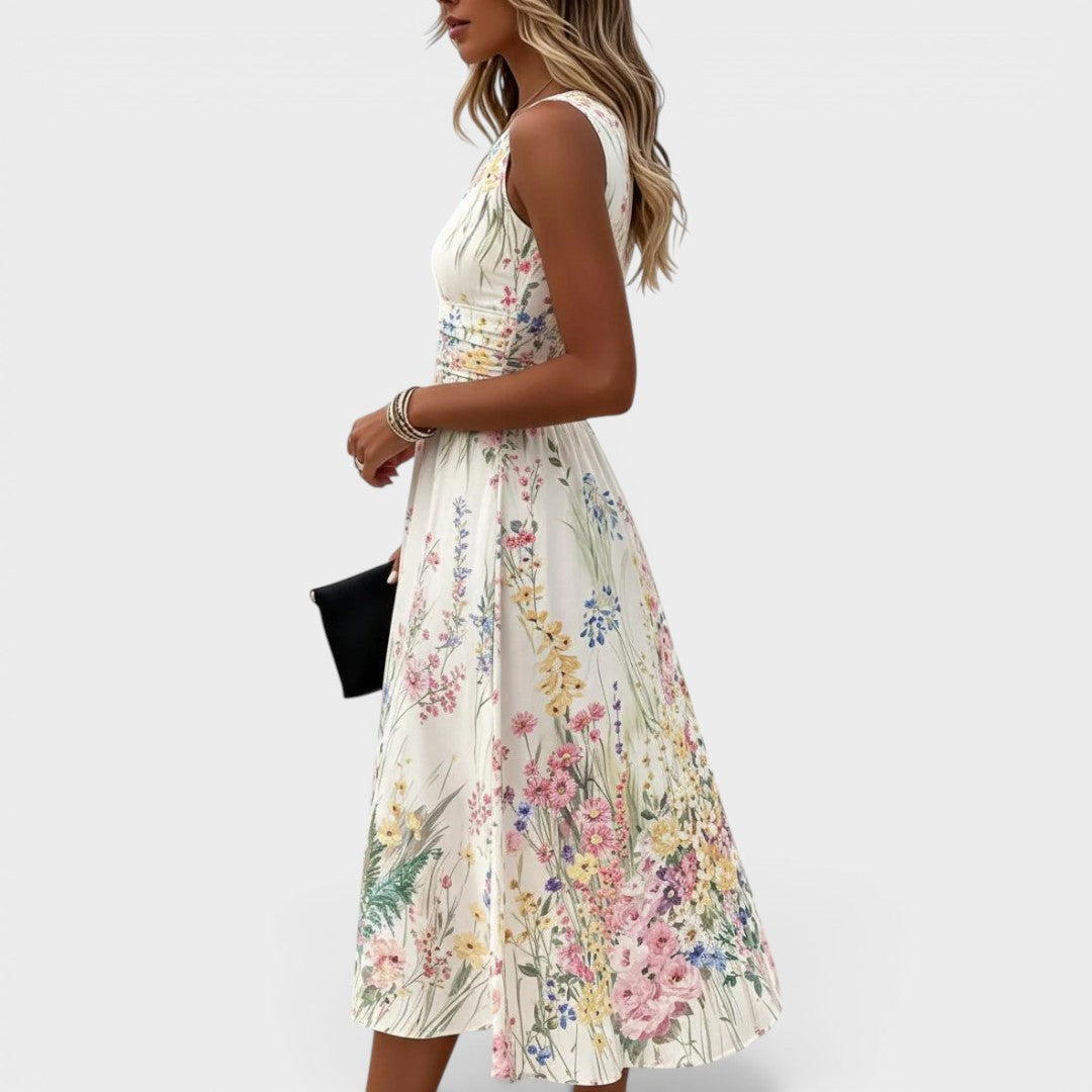 Inara - Vestido midi de tacto suave con estampado floral