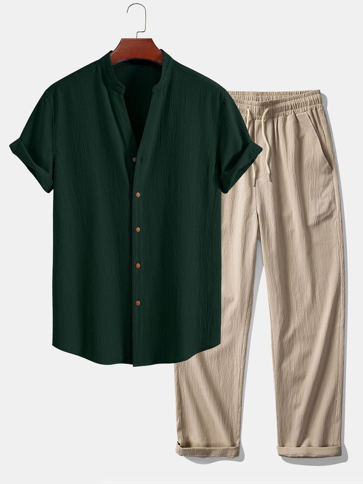 Adrián - Conjunto de camisa y pantalón ligeros de verano