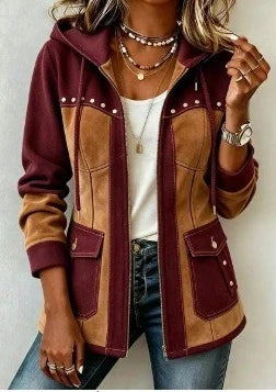 Aneska - Chaqueta texturizada con capucha