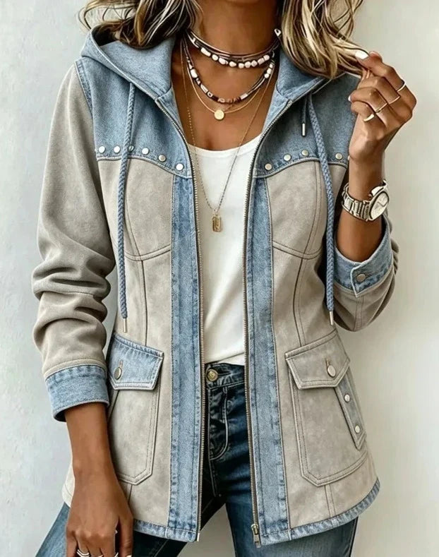 Aneska - Chaqueta texturizada con capucha