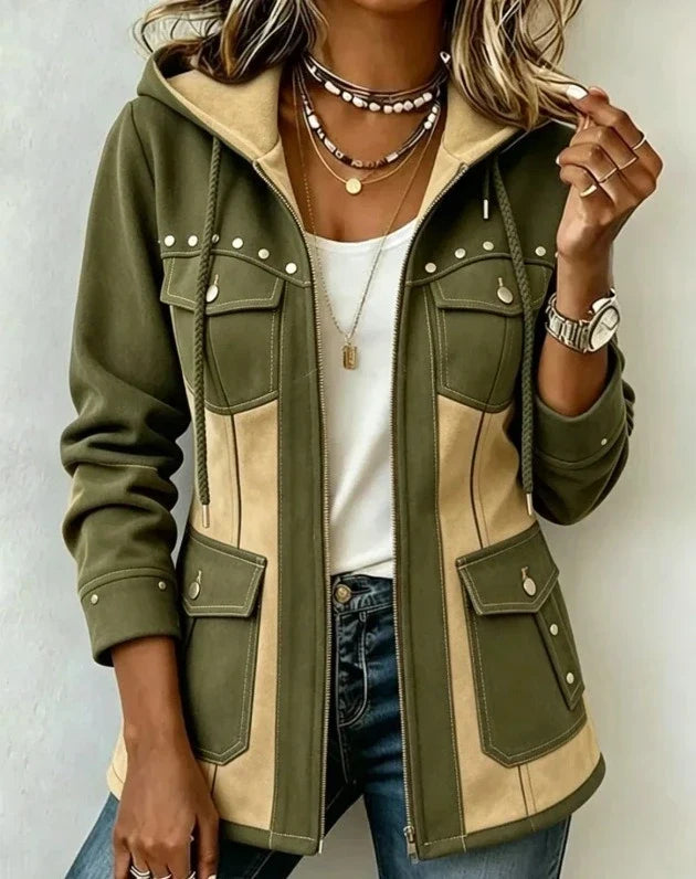 Aneska - Chaqueta texturizada con capucha