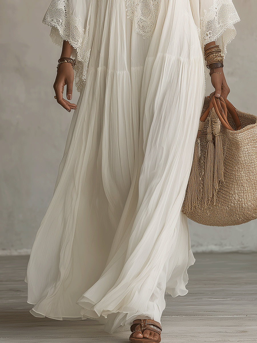 Euloria - Vestido de verano plisado y ligero