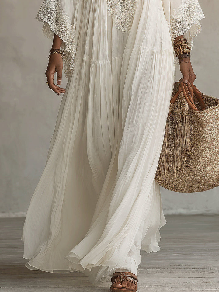 Euloria - Vestido de verano plisado y ligero