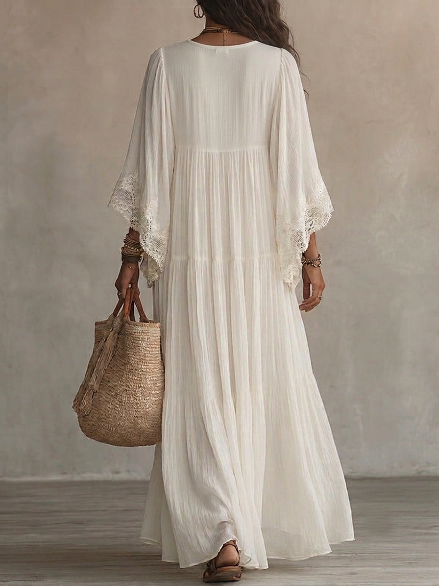 Euloria - Vestido de verano plisado y ligero