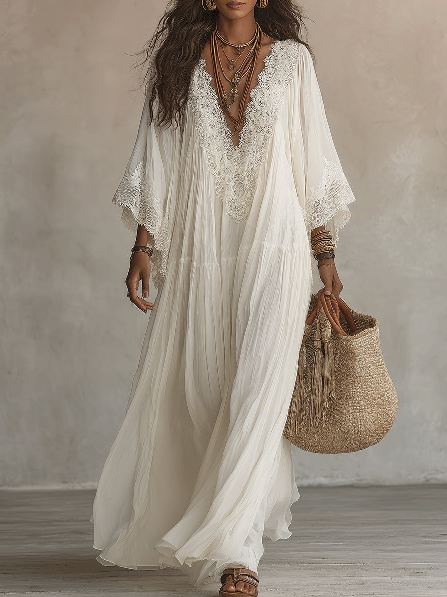 Euloria - Vestido de verano plisado y ligero