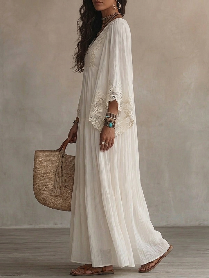 Euloria - Vestido de verano plisado y ligero