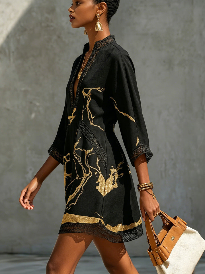 Estelline - Vestido evasé de lino premium