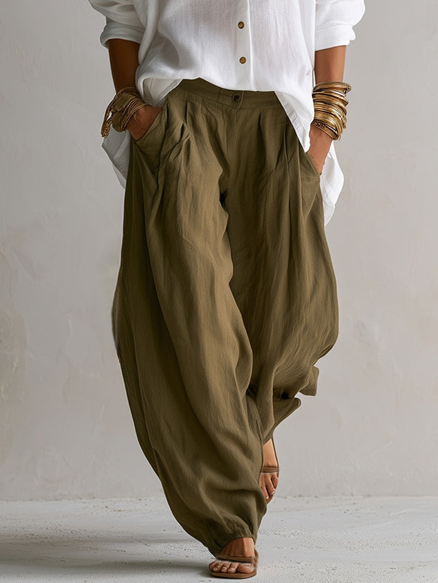 Coravelle - Conjunto de camisa de corte escultórico y pantalón globo