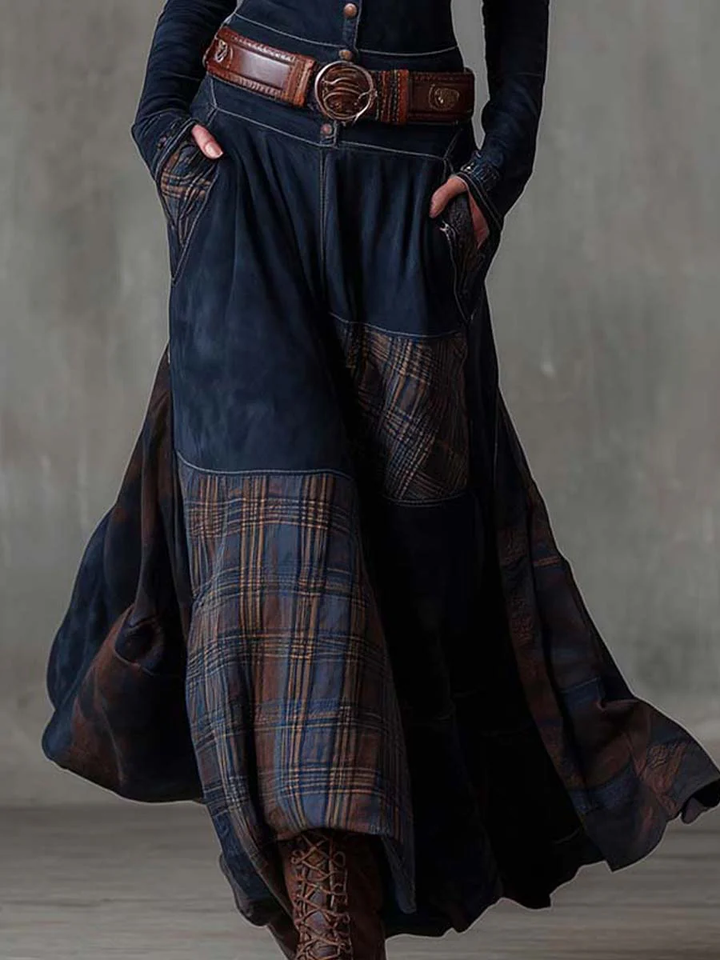 Feline - Vestido de patchwork de tacto suave