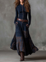 Feline - Vestido de patchwork de tacto suave
