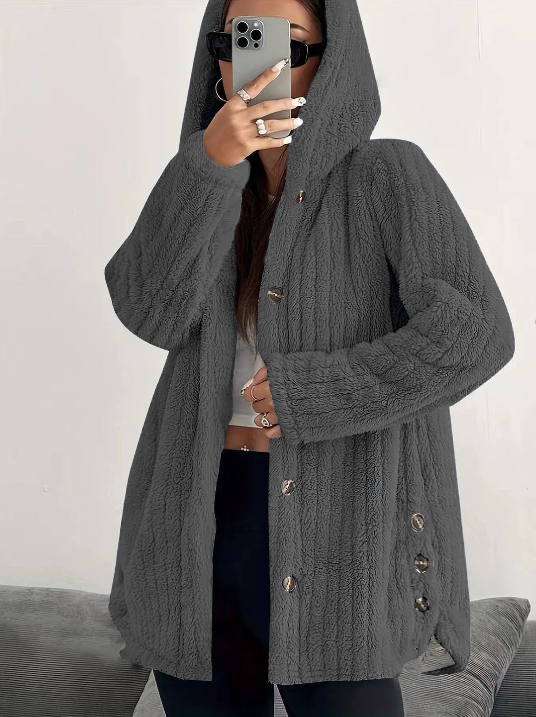 Bellarisse - Chaqueta con capucha texturizada y abrigada