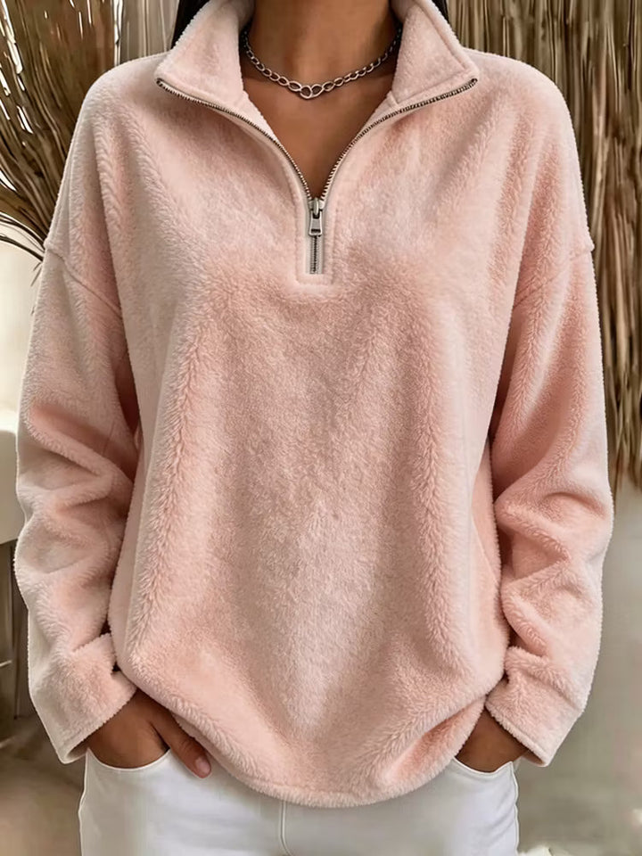 Tiana - Sudadera polar de cuello alto holgado