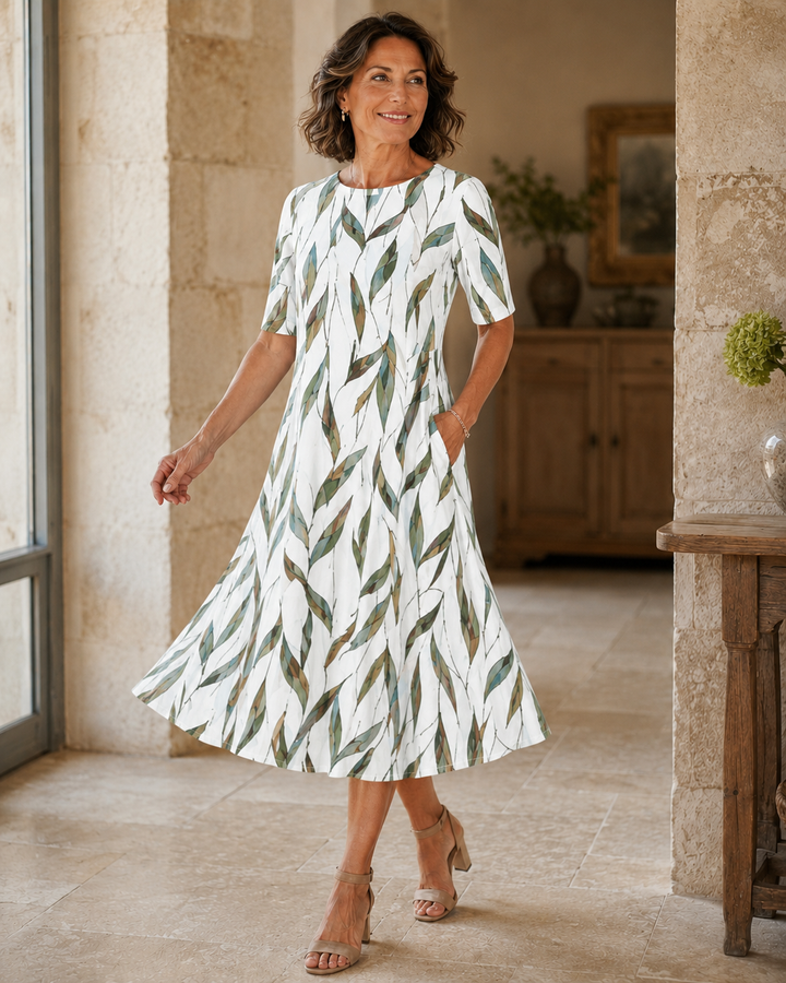 Hestia - Vestido midi floral de tacto suave