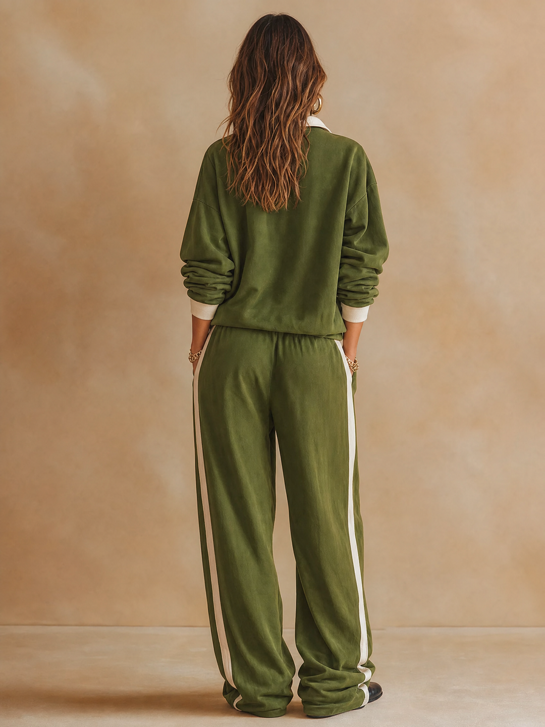 Ruby - Conjunto de pantalón de pernera ancha y polo de corte relajado