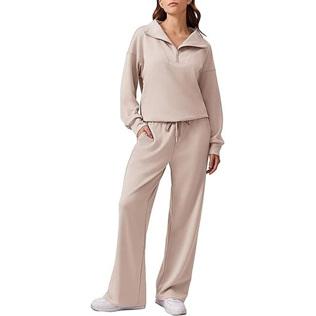 Maud - Conjunto de dos piezas con media cremallera y corte relajado