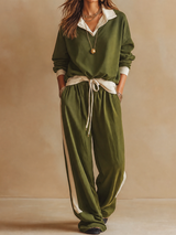 Ruby - Conjunto de pantalón de pernera ancha y polo de corte relajado