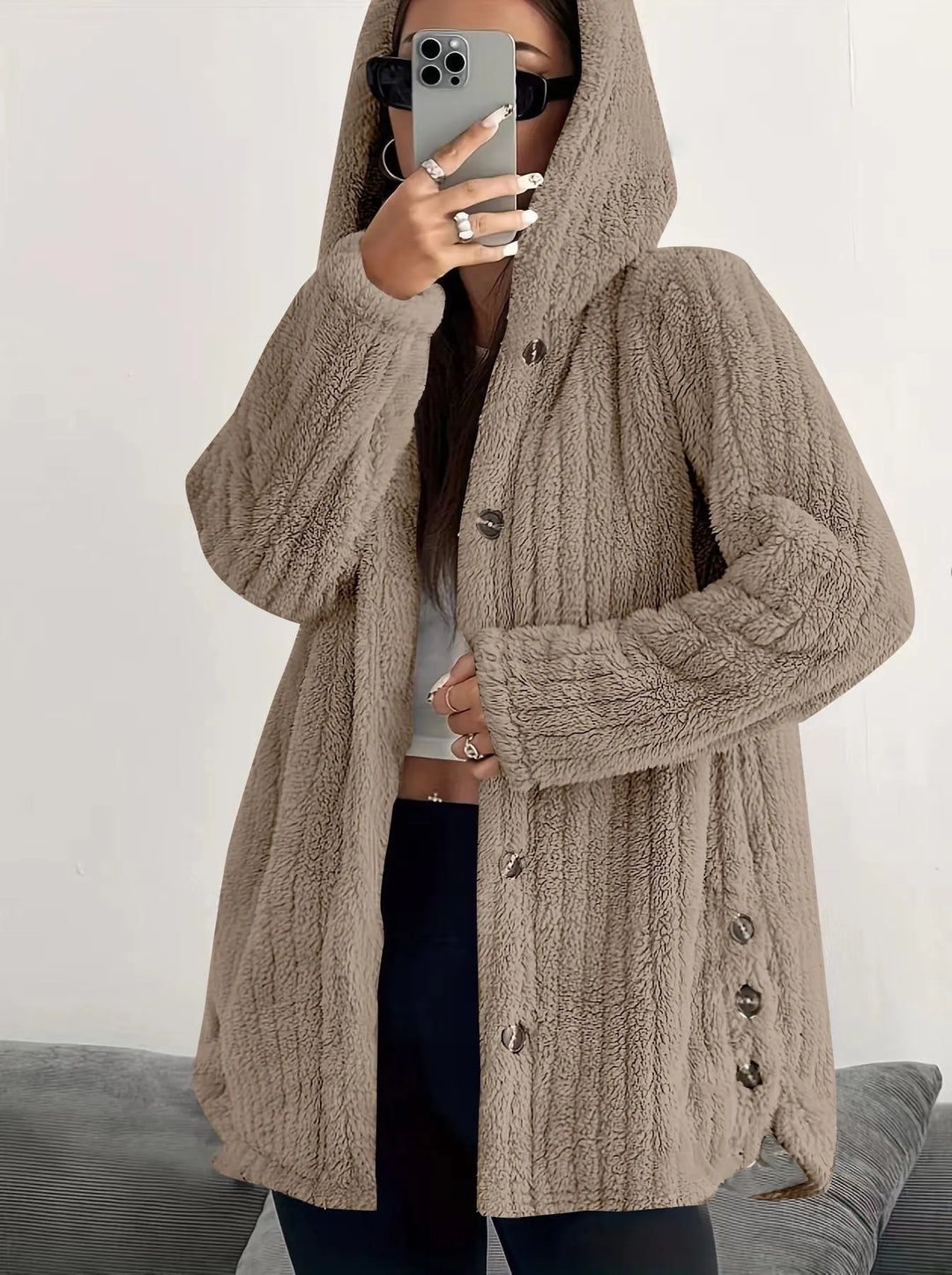 Bellarisse - Chaqueta con capucha texturizada y abrigada