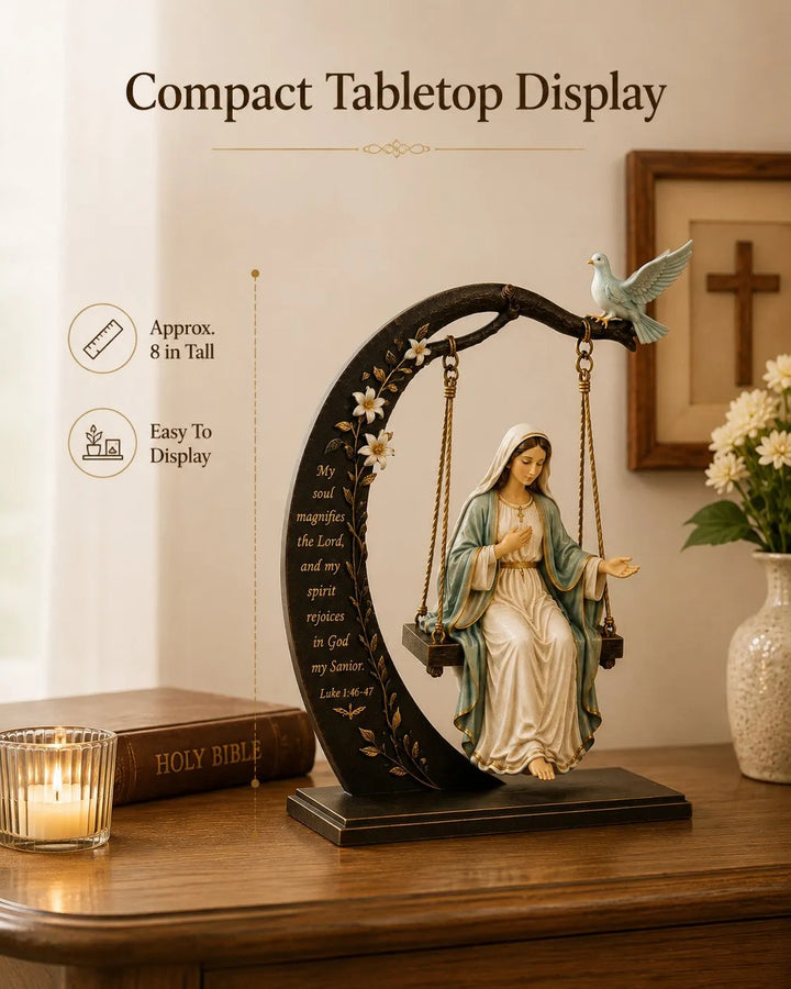 Calienne - Escultura de sobremesa de Nuestra Señora en columpio