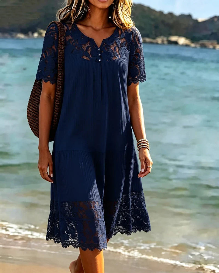 Hannelisse - Vestido de verano ligero con encaje