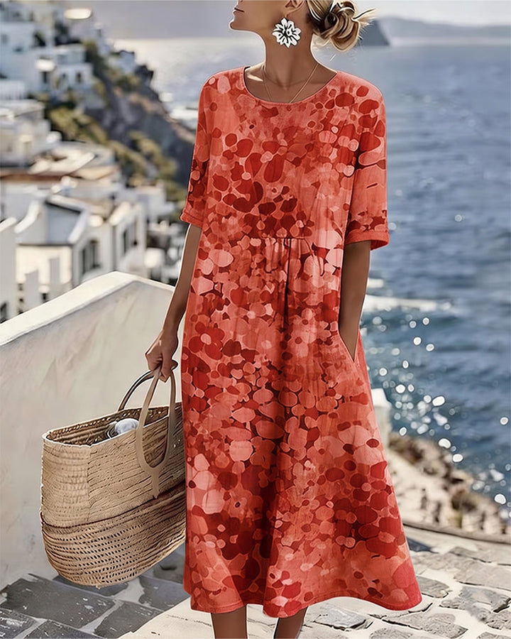 Adria - Vestido midi evasé de tacto suave