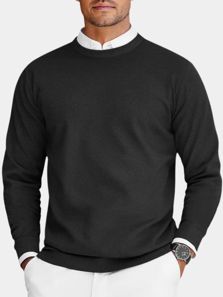 Corvyn - Jersey de cuello redondo de tacto suave
