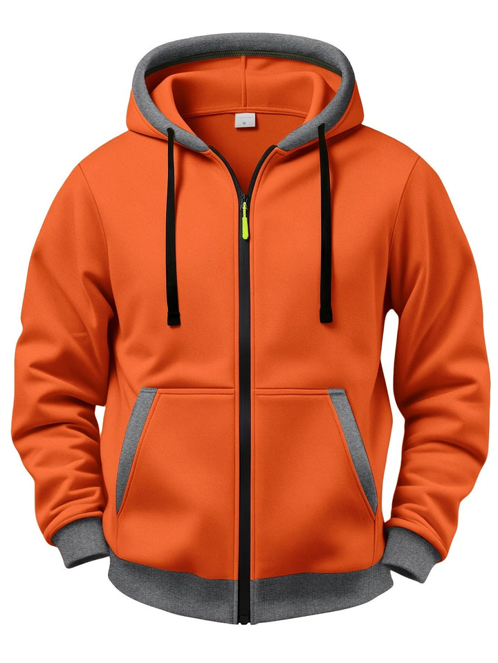 Brenner - Chaqueta con capucha y cremallera de tacto suave