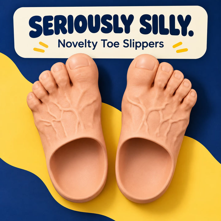 Alois - Zapatillas de casa divertidas de puntera abierta
