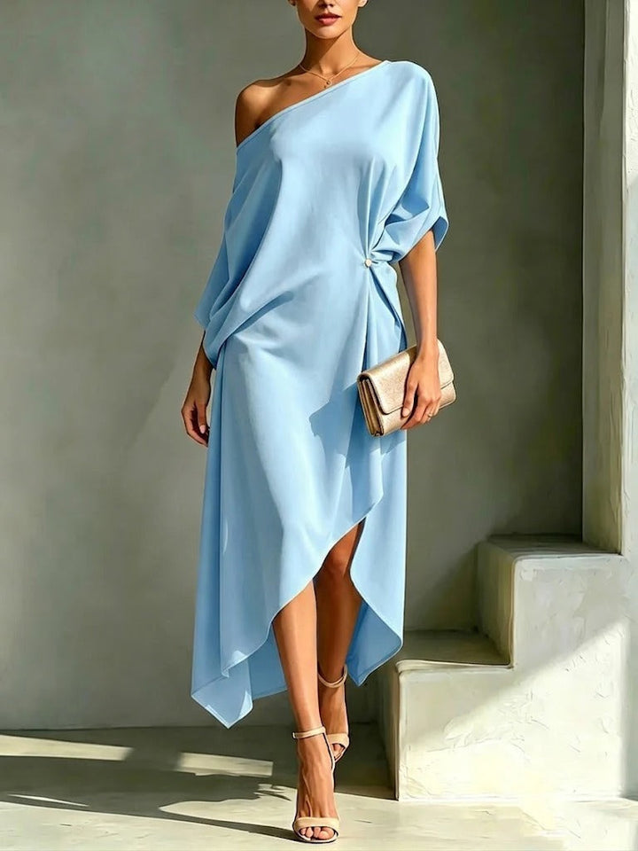 Erica - vestido midi fluido de un solo hombro