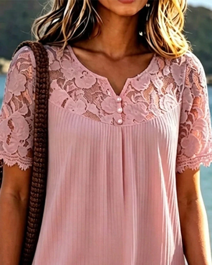 Hannelisse - Vestido de verano ligero con encaje